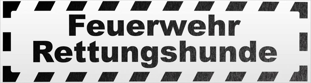 Kiwistar Feuerwehr Rettungshunde gestreift Magnetschild Schild magnetisch - 60cm Schwarz - reflektierend - Magnetfolie für Auto PKW Kfz
