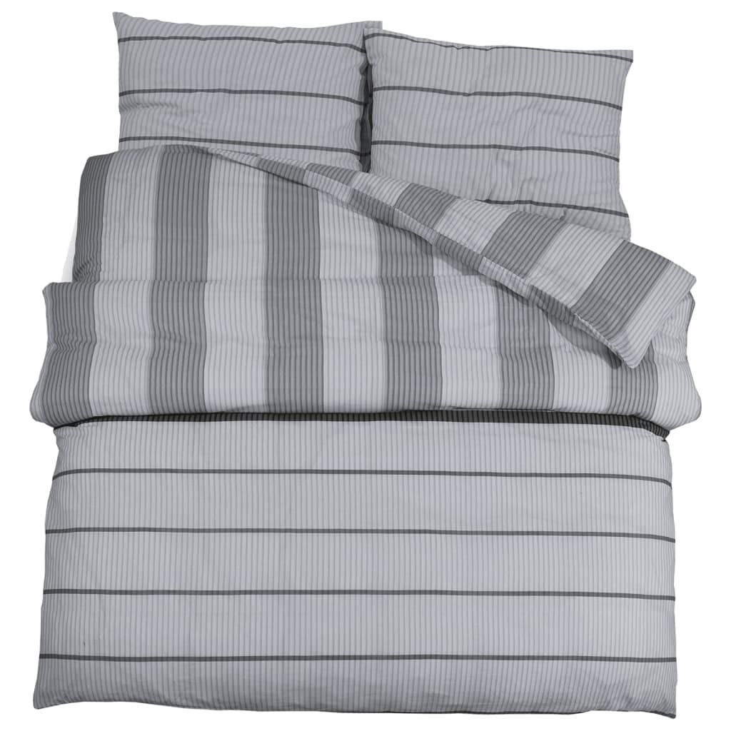 vidaXL Bettwäsche-Set Grau 240x220 cm Baumwolle Produktbild 