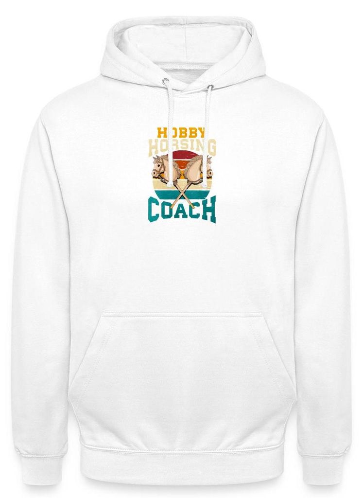 Spreadshirt Hobby Horsing Coach | Steckenpferd Trainer Unisex Hoodie, S, Weiß