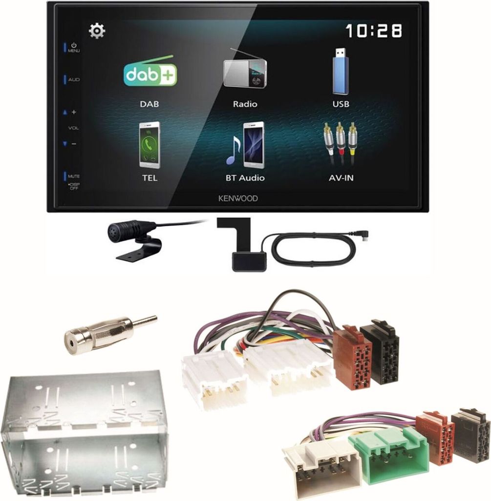 Kenwood DMX-125DAB Bluetooth MP3 Digitalradio Einbauset für Volvo S40 V40 850
