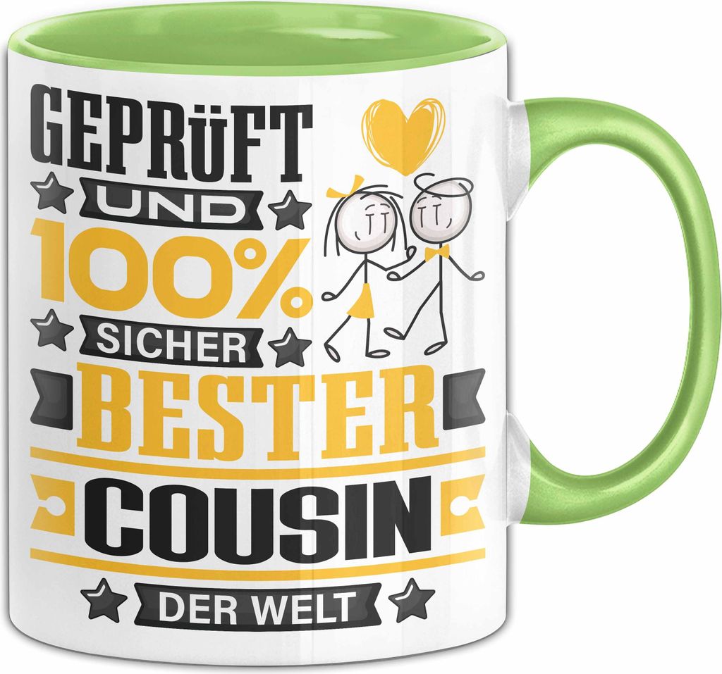 Cousin Geschenk Lustiger Spruch für Cousin Geschenkidee Bester Cousin Der Welt (Grün)
