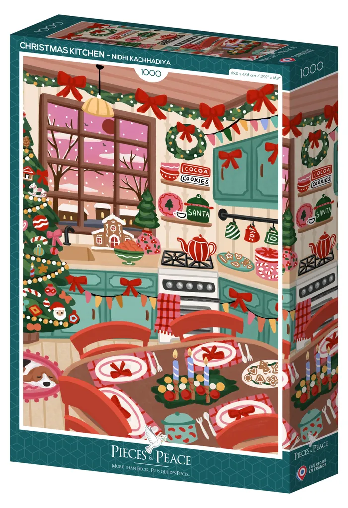 Puzzle 1000 pièces Cuisine de Noël Pieces & Peace : Jeu de société Adulte - 2