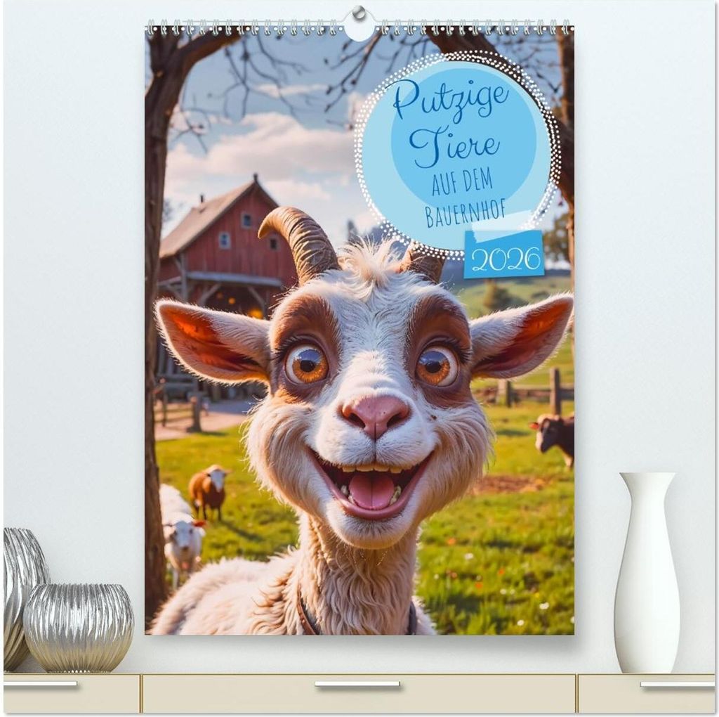 Putzige Tiere - Auf dem Bauernhof (hochwertiger Premium Wandkalender 2026 DIN A2 hoch), Kunstdruck in Hochglanz