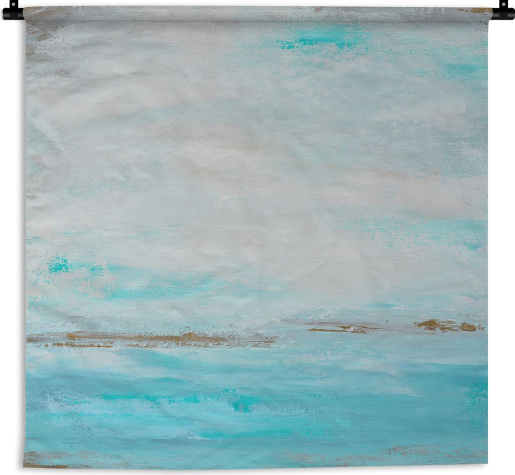 MuchoWow Wandteppich Wandbehang Farbe - Malerei - Abstrakt - Blau 90x90 cm Tapisserie Dekoration Wandtuch - Wandaufhänger