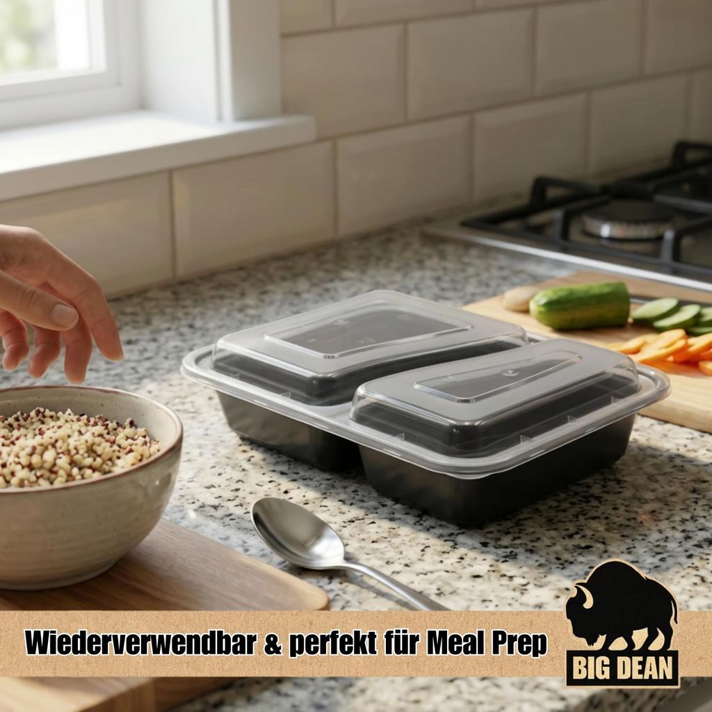 BigDean 10 Stück wiederverwendbare Meal Prep Boxen mit