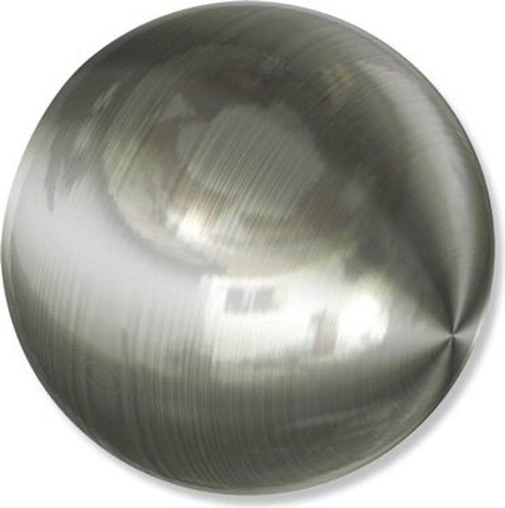 Interdeco Endstücke Kugel für Gardinenstangen 20 mm Ø, Edelstahl-Optik, Modell Luino (Packung 2 Stück)