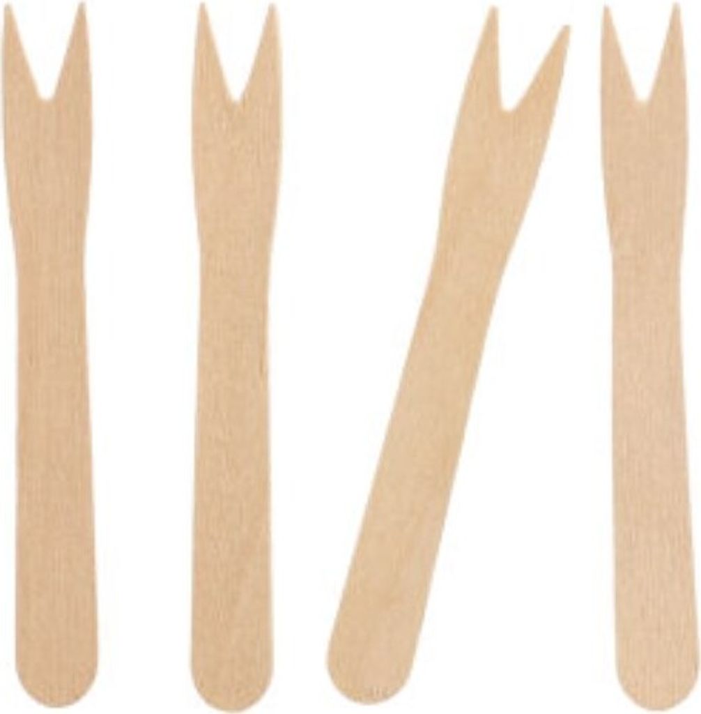 PAPSTAR Pommes-Frites-Gabeln aus Holz "pure" 8,5 cm | Produktbild 