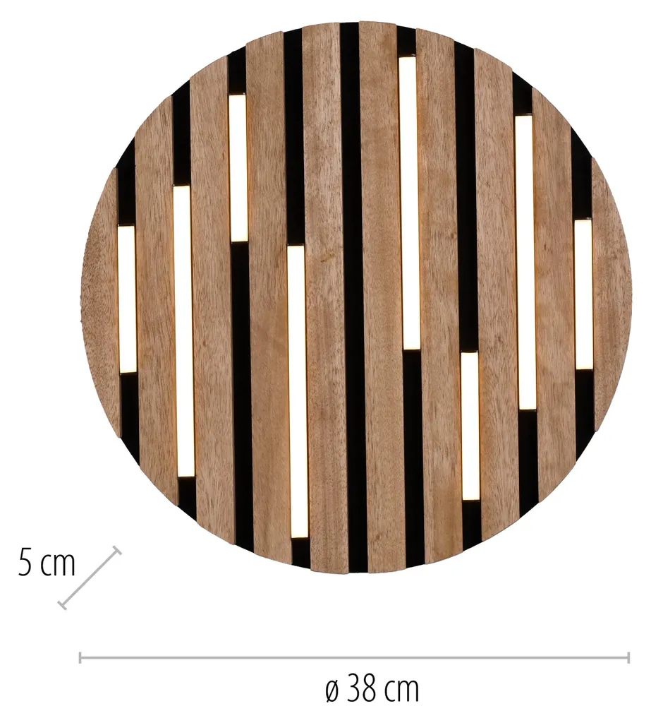 Luminaire LED pour couloir et cuisine en bois véritable chêne clair