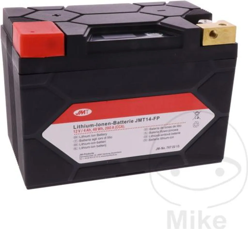 Batteria Moto JMT14-FP Litio 280A - Massima Potenza e Peso Minimo