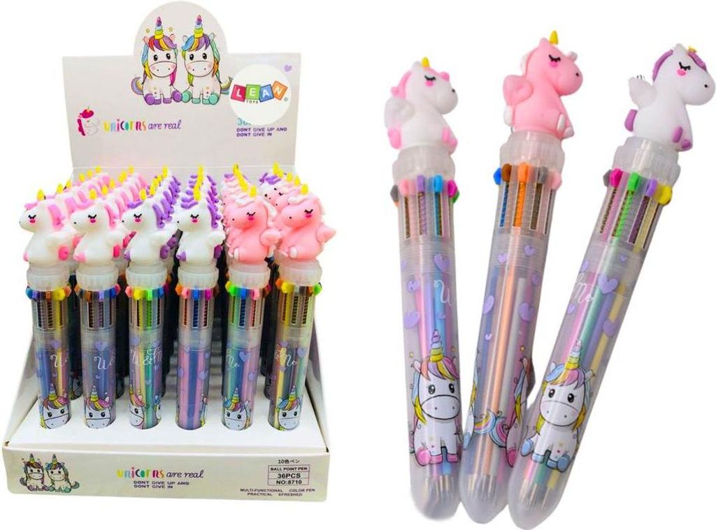 Multicolor Einhorn Automatik-Stift 10 Farben Mix