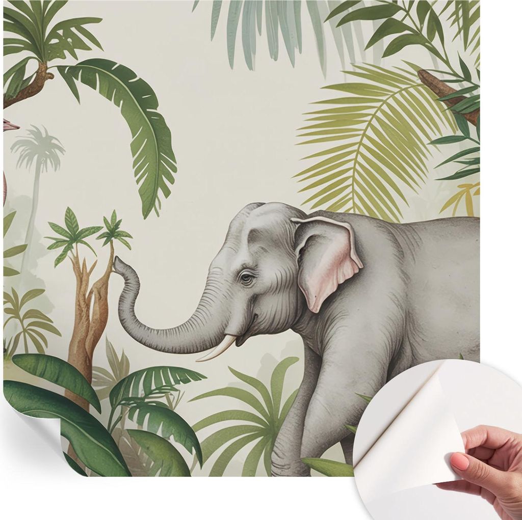 Selbstklebende Wandtapete - Dekorative Tapete für Wohnzimmer - Klebefolie für Wandbilder - Tapetenfolie für Wanddekoration - 250x250 cm - Exotis...