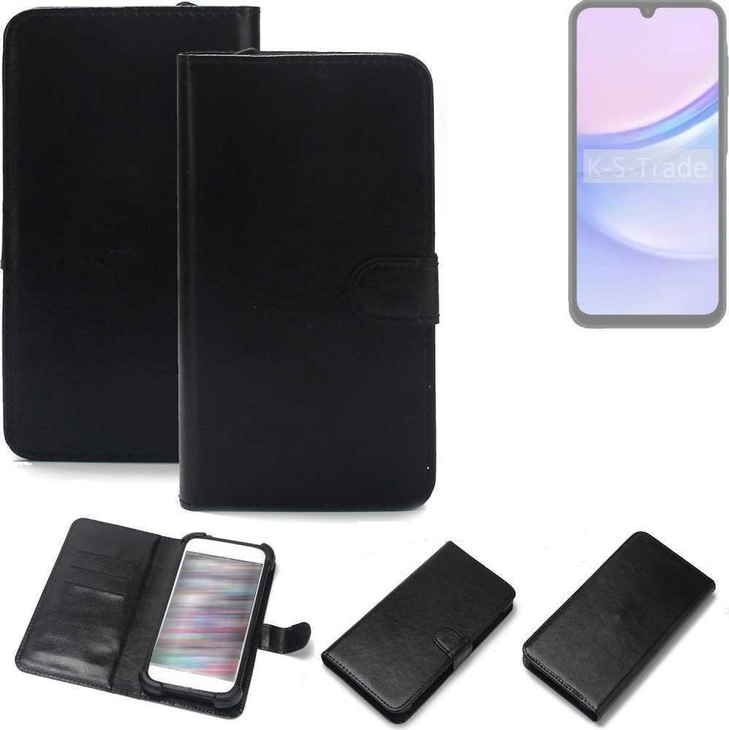 K-S-Trade Handyhülle Schutzhülle kompatibel mit Samsung Galaxy A15 LTE Handy Schutz Hülle Handyhülle Bumper schwarz 1x