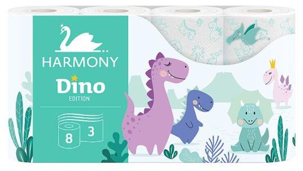 3-lagiges Toilettenpapier HARMONY SOFT DINO - 8 Stück 30501 Produktbild 