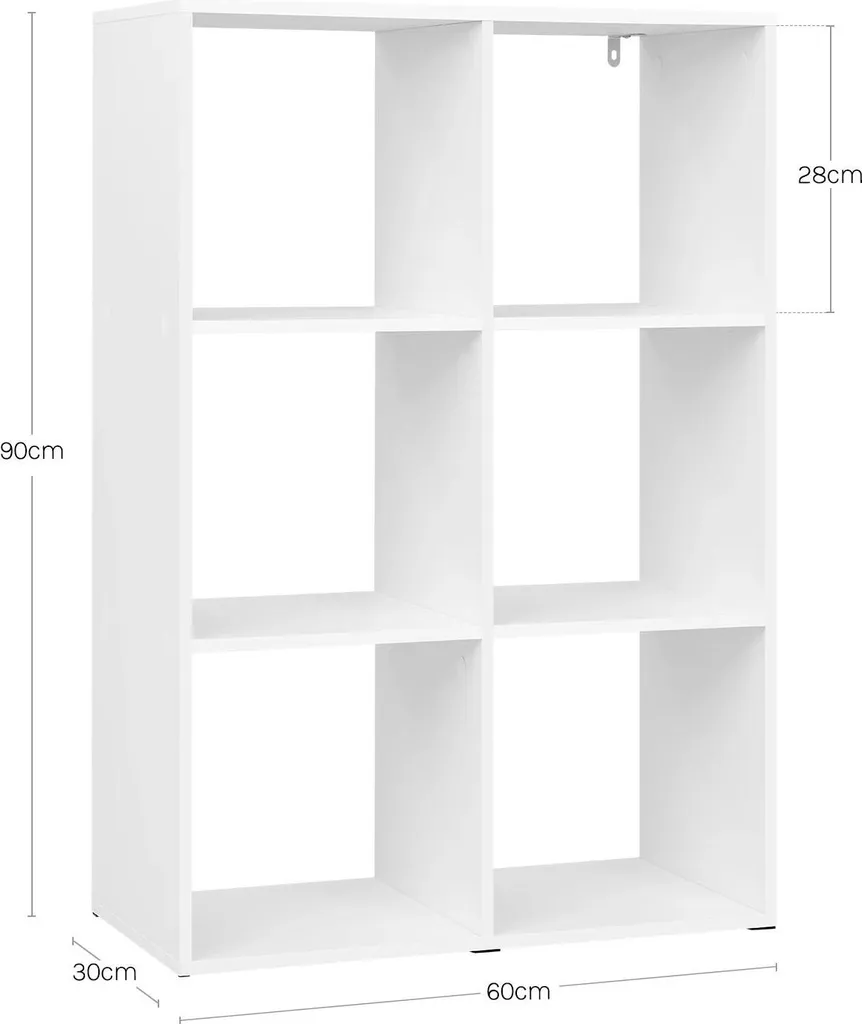 Bibliothèque compacte 6 cases pour optimiser le rangement des petits espaces