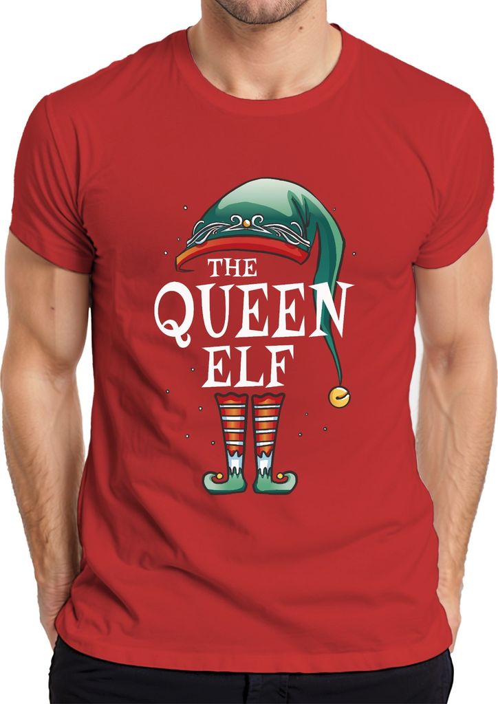 Queen Elf Weihnachten Partnerkostüm - Weihnachtsgeschenk Christmas Herren T-Shirt, Rot, XXL
