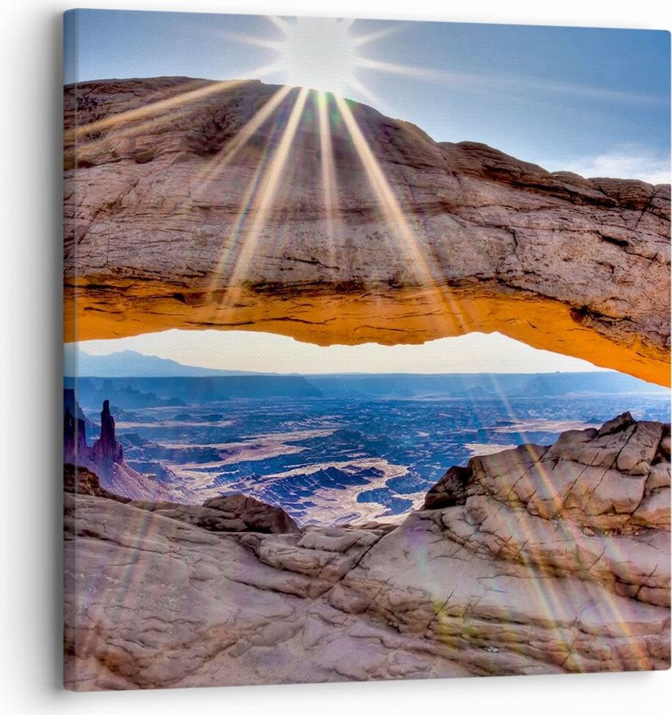 Bild auf Leinwand - Leinwandbild - Felsen Ansicht Landschaft - 30x30cm - Wand Bild - Wanddeko - Leinwanddruck - Bilder - Kunstdruck - Wanddekoratio...