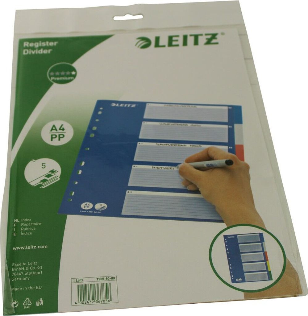 Leitz Register A4 PP 5 Taben Blau