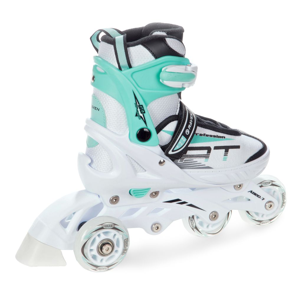 RAVEN - Inline skates voor kinderen en volwassenen - Rolschaatsen 2in1 met schaatsplaten - voor Kinderen en Volwassenen - Professionele uitvoering White/Gold, 38-42 (25-27,5 cm