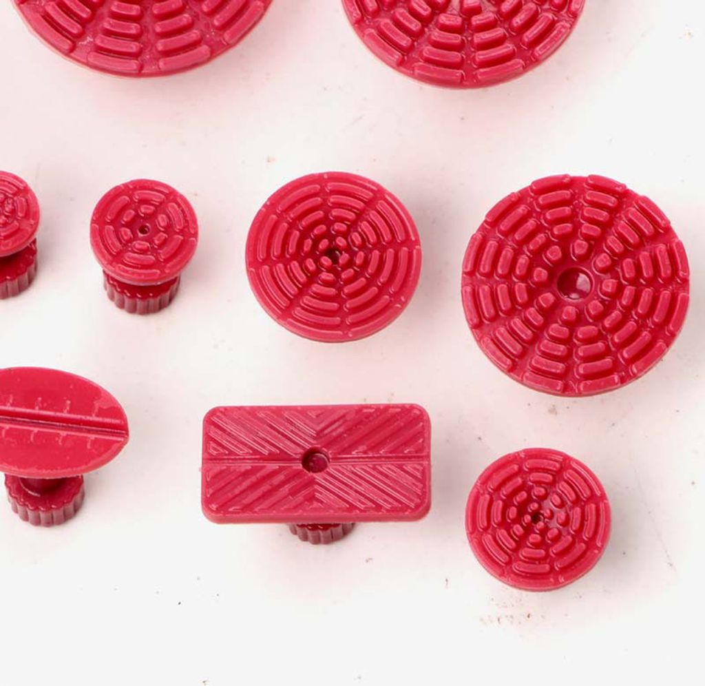 12pcs Dent Reparaturwerkzeuge Leichtes Auto Dent Reparatur -Abzieher Saugnäpfe für Workshop-Rot