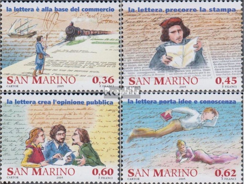 Briefmarken San Marino 2005 Mi 2202-2205 (kompl.Ausg.) postfrisch Geschichte des Postwesens