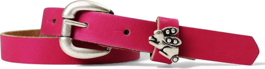 FRONHOFER süßer Kindergürtel mit silberner Häschen Niete, plastikfrei, 2 cm schmal