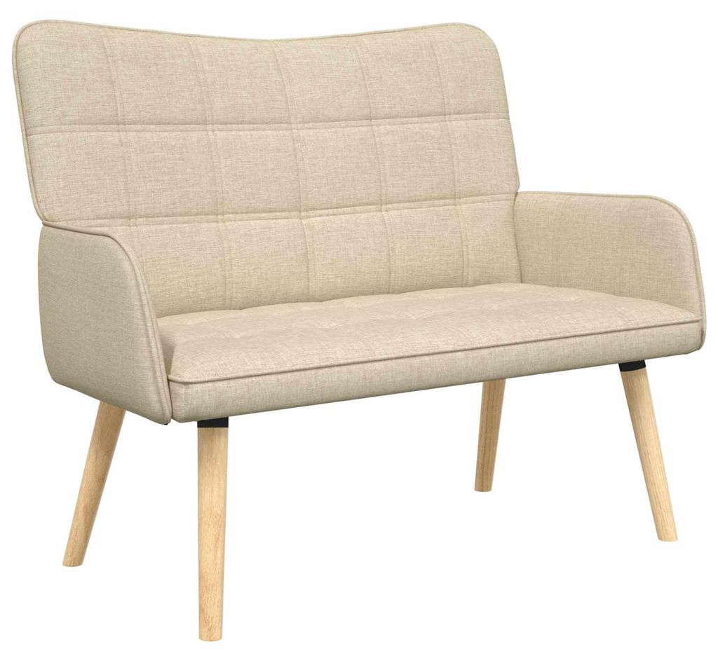vidaXL 2-Sitzer Sofa Creme 115 x 61 x 87 cm Stoff