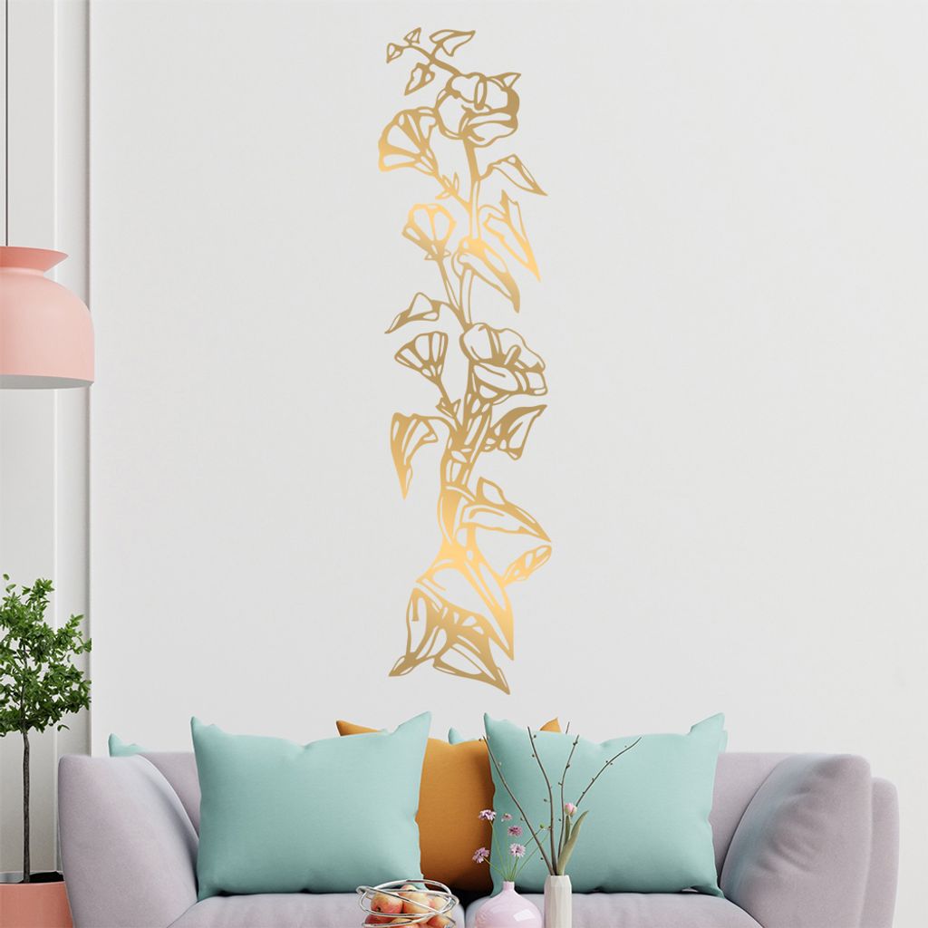 Blumen - Ranken Wandtattoo in 6 Größen - Wandaufkleber Wall Sticker - Dekoration, Küche, Wohnzimmer, Schlafzimmer, Badezimmer
