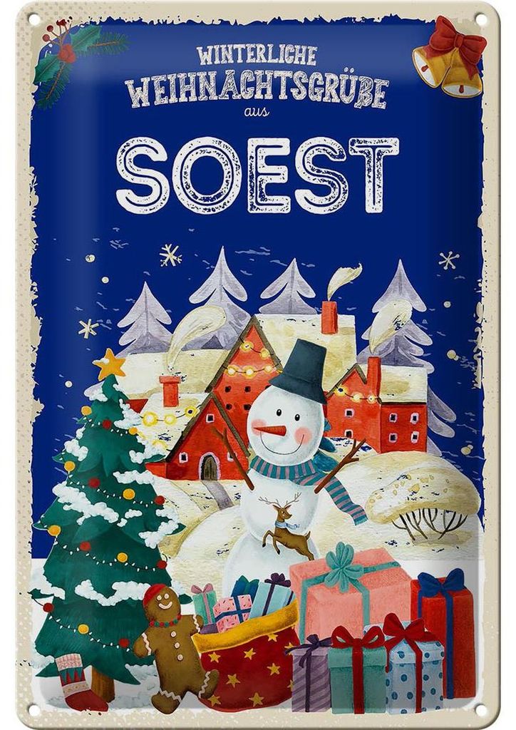 Blechschild Weihnachtsgrüße aus SOEST 20x30cm