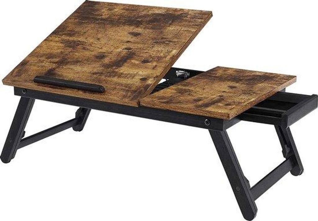 Laptopstandaard 15,6 Zoll - Industriell - Höhenverstellbar - Braun - Schwarz - für Bett und Bank