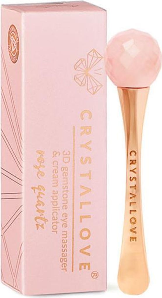 CRYSTALLOVE 3D-Augenmassagegerät und Cremeapplikator aus Rosenquarz