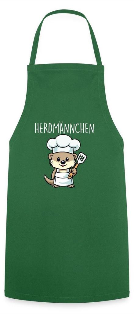 Spreadshirt Herdmännchen Otter Koch Kochschürze, One size, Grün