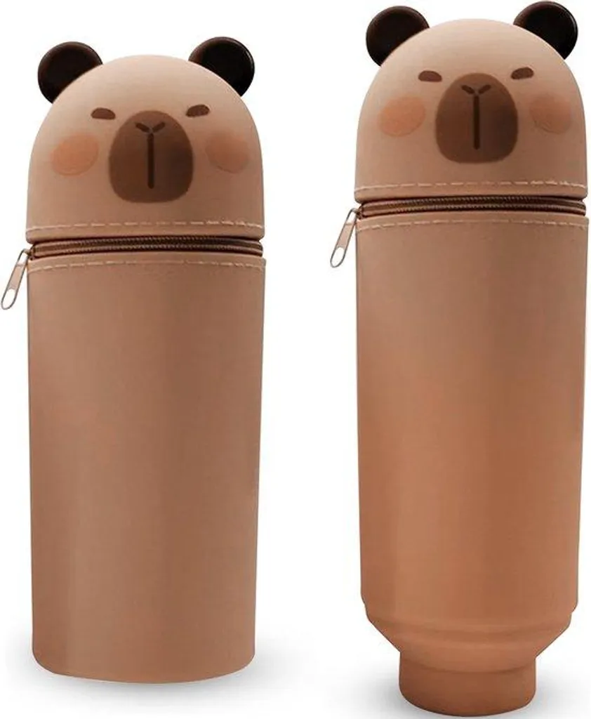 Étui en silicone grande capacité à motifs animés pour fournitures de bureau