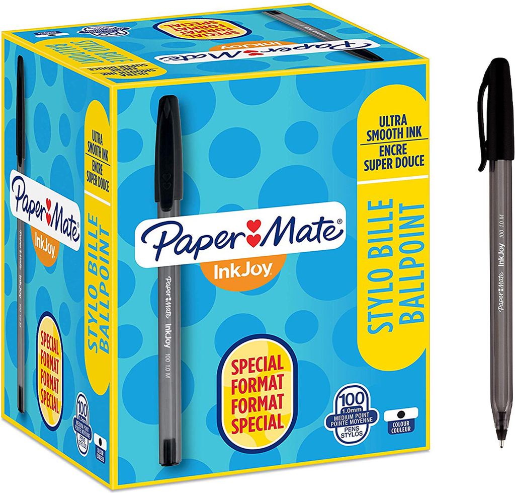 Paper Mate InkJoy 100ST Kugelschreiber | mittlere Spitze (1,0 mm) | Schwarz | 100 Stück