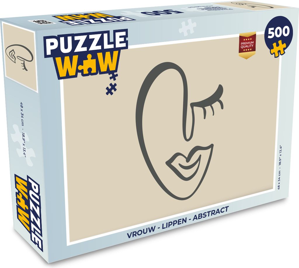 MuchoWow Puzzle 500 Teile Frau - Lippen - Abstrakt - 500 Teile - Kinder - Selberbauen - Puzzlespiele