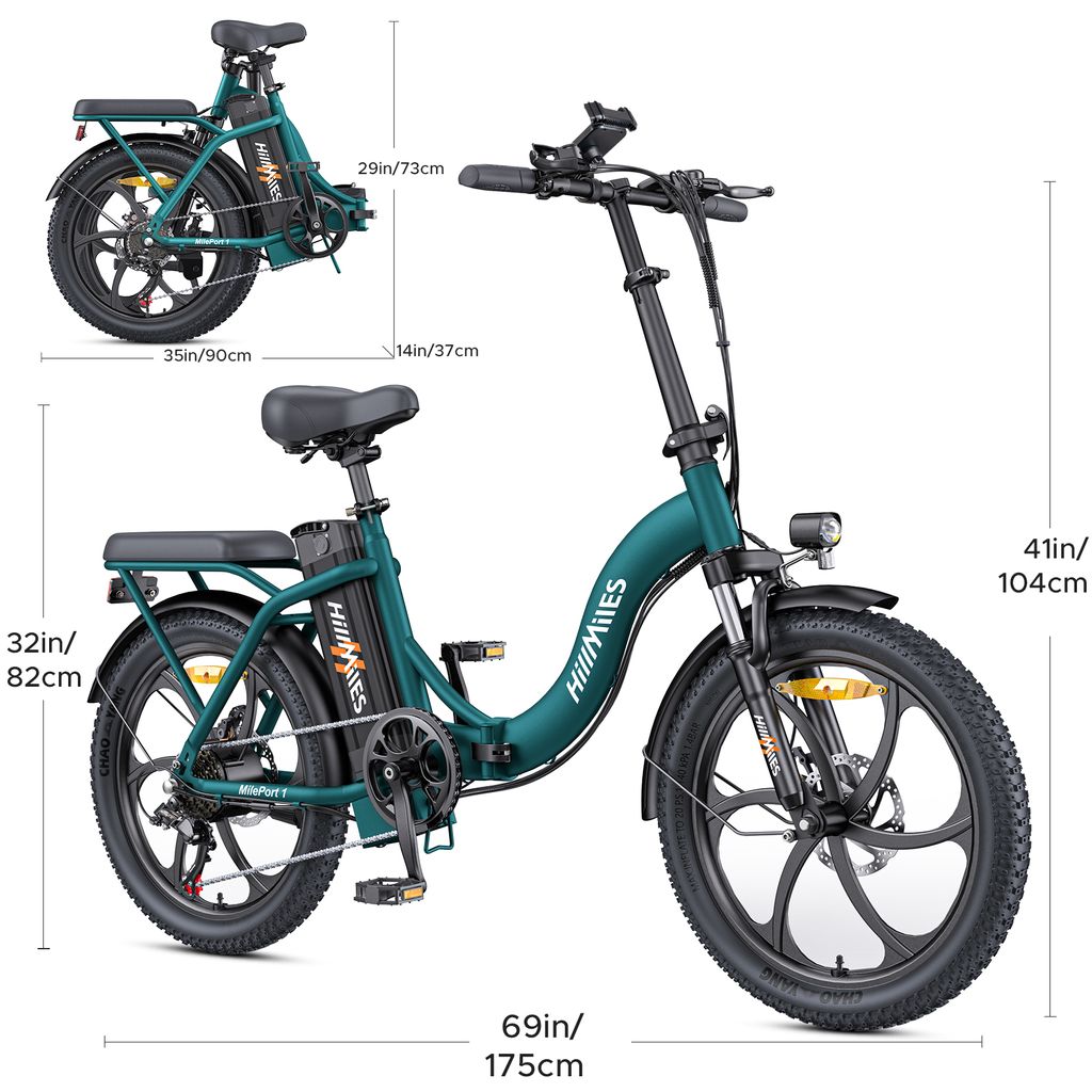 HillMiles E Bike, E-bike skladací bicykel s 36V 13Ah Obrázok produktu 2