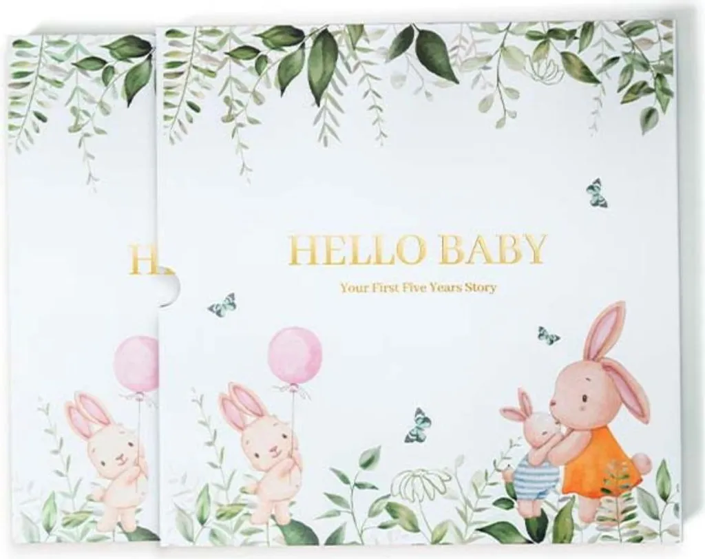 Album Photo Naissance et Journal de Croissance Bébé avec Pages Illustrées