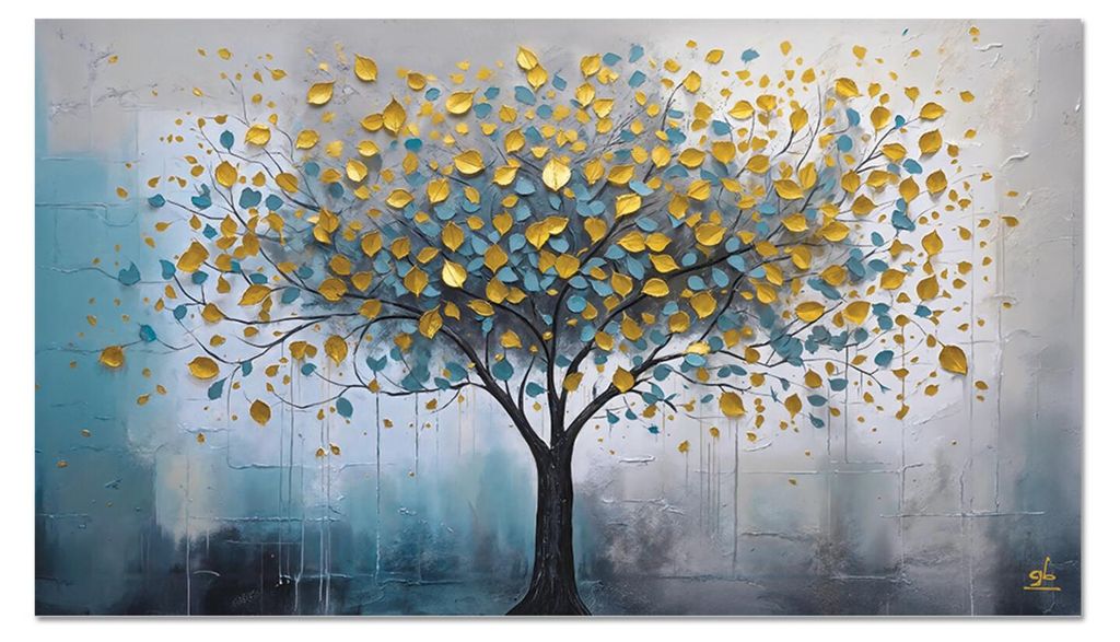 Giallobus - 11 - Goldblattbaum - Giallobus - 100L x 60B cm - Bild - Acrylglas