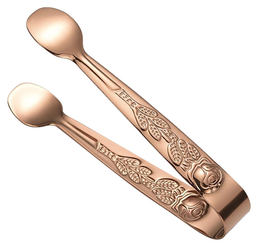 Mini-Eiswürfelzange aus Edelstahl 304, lebensmittelecht, kompakter Eiswürfelclip, rutschfester Griff, ideal für Kaffee, Zuckerwürfel, Bar, Hot ...