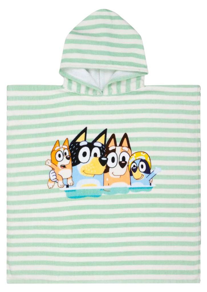 Swim Essentials Strandponcho – Weiß/Blau – Bluey – 65 x 65 cm