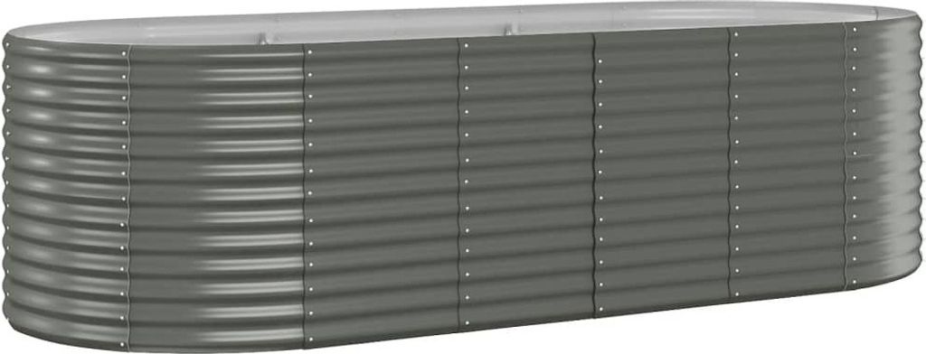 Hochbeet Pulverbeschichteter Stahl 249x100x68 cm Grau