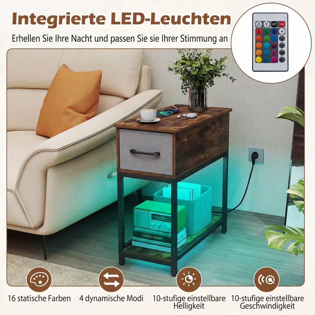 Table d'appoint étroite : fini les câbles emmêlés grâce aux prises USB - 4