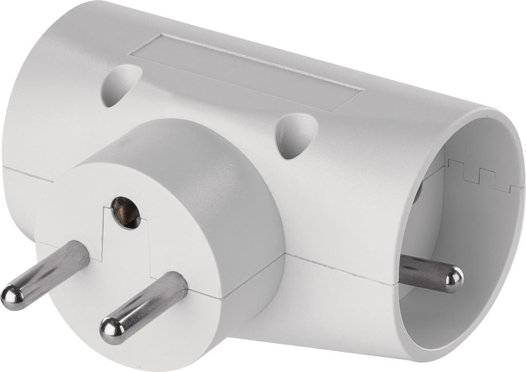 EMOS Douille double 2x ronde + 1x plate, blanc, P0023N Image du produit 