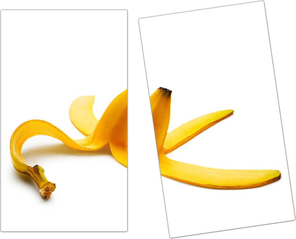 Spritzschutz Herdabdeckplatte Schneidebrett aus Glas Bananenschalen 2-Teilig (60x52cm)