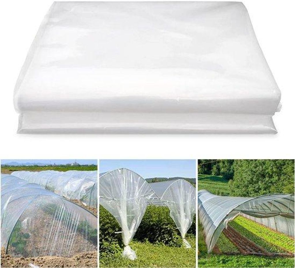 Transparante kasfolie, 2 x 6 Meter, herbruikbare kasfolie, für Gewächshäuser, Gärten und Landwirtschaft