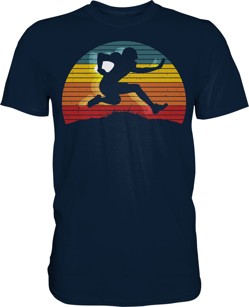 Retro American Football Sport T-Shirt – Navy / L Produktbild 