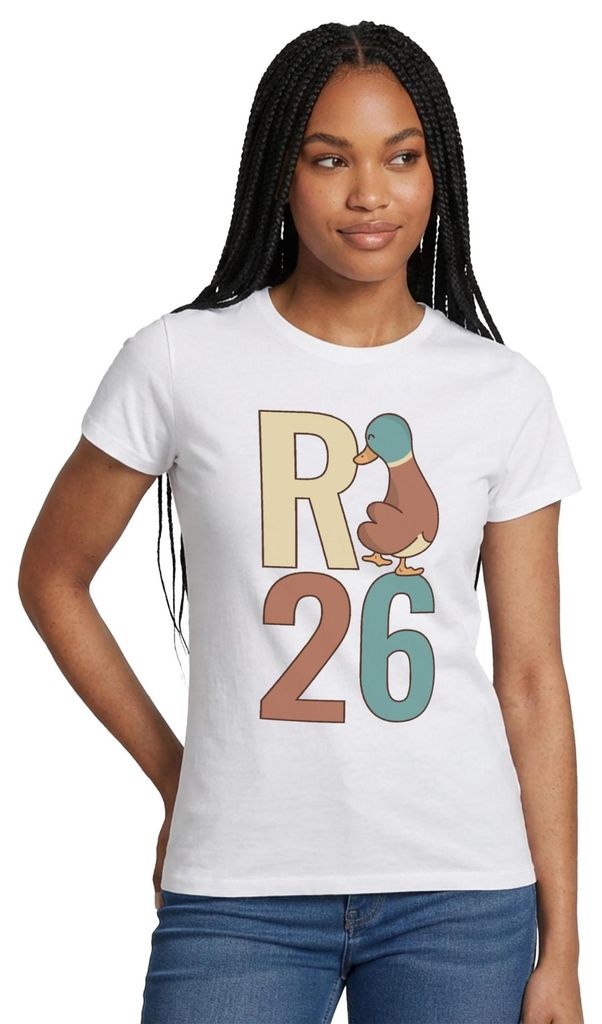Spreadshirt Rente 2026 | R Ente Wortspiel Frauen T-Shirt, XXL, Weiß