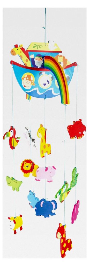 Mobiles Noahs Arche, Babyspielzeug für Wickeltisch und Babybett, Holz, Mehrfarbig, 72 x 32 x 22 cm