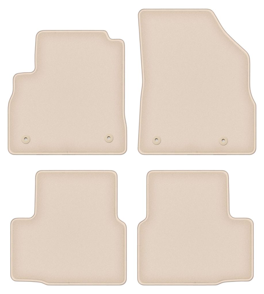 DURBAN Beige Velours-Fußmatten-Set für Opel Astra K Limousine, Schrägheck, Kombi (2015-)