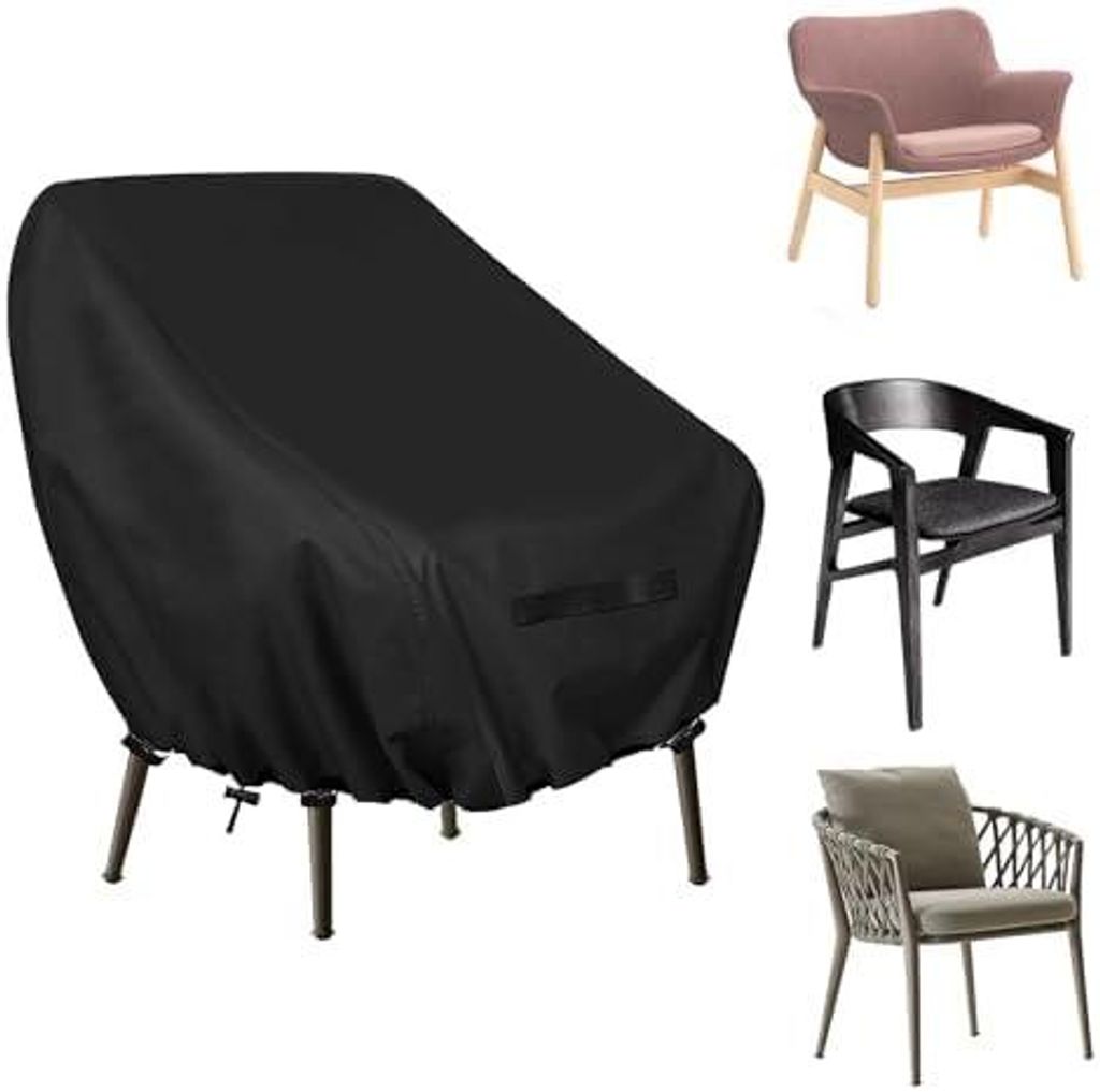 Gartensessel Schutzhülle Wetterfest - 420D Oxford Gartenstühle Abdeckung Sessel Abdeckung Wasserdicht Stuhlabdeckung UV-Schutz Winddicht, 89x97x74cm