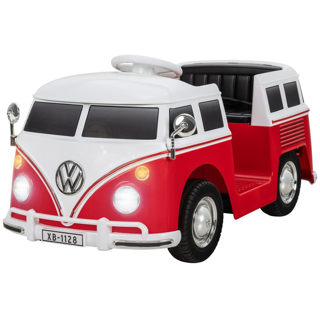 Actionbikes Motors Kinder Elektroauto VW Bus T1 | Camper- Spielzeugauto - Kinderauto elektrisch - Elektrofahrzeug - mit Fernbedienung - ab 3 Jahre Rot